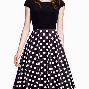 Women's 1950s Vintage Elegant Cap Sleeve Dress